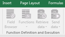Screen capture showing disabled options on Add-in ribbon.